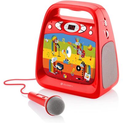 Haut-parleur de karaoké pour enfants GoGEN - Rouge - Appareil portable de karaoké - Publicité Haut-parleur de karaoké pour enfants GoGEN - Rouge - Appareil portable de karaoké - Publicité