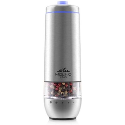 Set Sale & Pepe Eta Molino Uno Acciaio Inox - Elettrico, Regolabile, Macinino in Ceramica Set Sale & Pepe Eta Molino Uno Acciaio Inox - Elettrico, Regolabile, Macinino in Ceramica