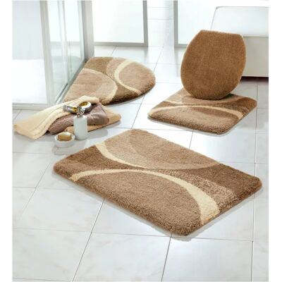 GRUND Beigefarbene Wellendesign Badmatte GRUND Beigefarbene Wellendesign Badmatte