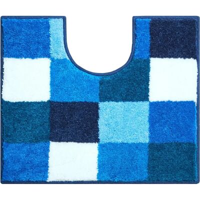 GRUND BONA Blaue rechteckige Badmatte mit WC-Ausschnitt - Badteppich GRUND BONA Blaue rechteckige Badmatte mit WC-Ausschnitt - Badteppich