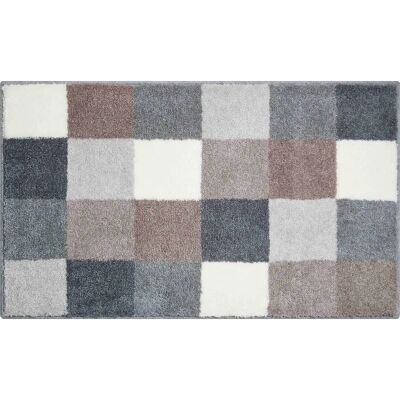 GRUND BONA Rechteckige Polyesterbadmat - Grau-Brun - 70x120 cm GRUND BONA Rechteckige Polyesterbadmat - Grau-Brun - 70x120 cm