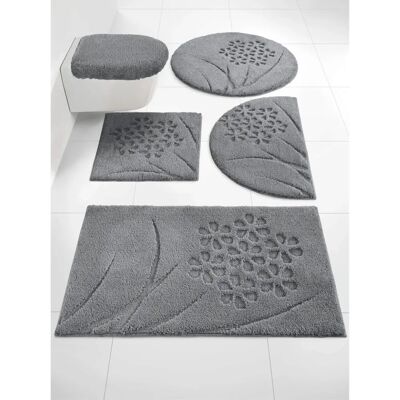 Grund Graue Rechteckige Badmatte - 70x120cm - Rutschfest, für Fußbodenheizung Grund Graue Rechteckige Badmatte - 70x120cm - Rutschfest, für Fußbodenheizung