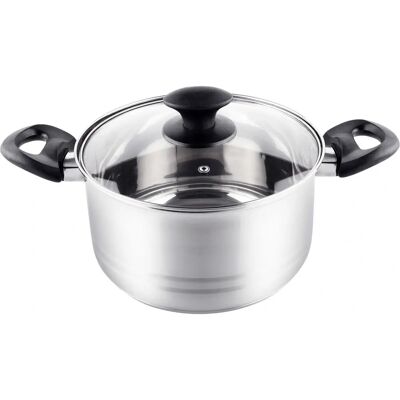 Lamart LTB2011 Garnek ze Stali Nierdzewnej - 3,5L, 20cm, Srebro Lamart LTB2011 Garnek ze Stali Nierdzewnej - 3,5L, 20cm, Srebro