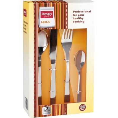 Lamart Leila LT5002 Edelstahlbesteck-Set - 24 Stück für 6 Personen Lamart Leila LT5002 Edelstahlbesteck-Set - 24 Stück für 6 Personen