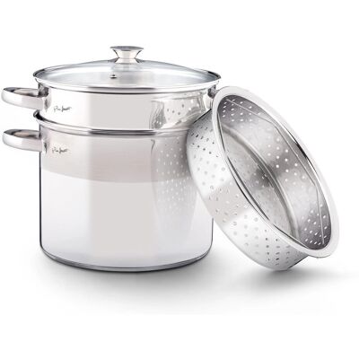 Lamart 6L Edelstahl Pasta- und Dampfkochtopf - Induktionsgeeignet Lamart 6L Edelstahl Pasta- und Dampfkochtopf - Induktionsgeeignet