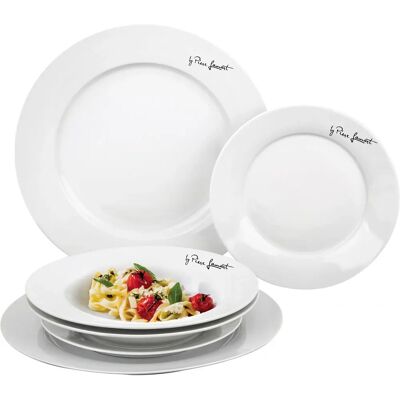 Ensemble de vaisselle en porcelaine blanche Lamart LT9001 - 6 pièces - Publicité Ensemble de vaisselle en porcelaine blanche Lamart LT9001 - 6 pièces - Publicité