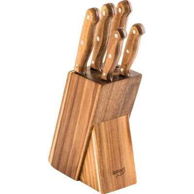 Lamart LT2080 Küchenmesser-Set - Edelstahl, Holzblock Lamart LT2080 Küchenmesser-Set - Edelstahl, Holzblock