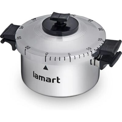 LAMART - LT7038 - 60 min - Plast - Silber - Mechanischer Küchentimer LAMART - LT7038 - 60 min - Plast - Silber - Mechanischer Küchentimer