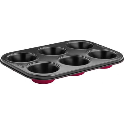 Lamart LT3071 Backform - Rot - Muffinblech - 6 Förvaringskoppar Lamart LT3071 Backform - Rot - Muffinblech - 6 Förvaringskoppar