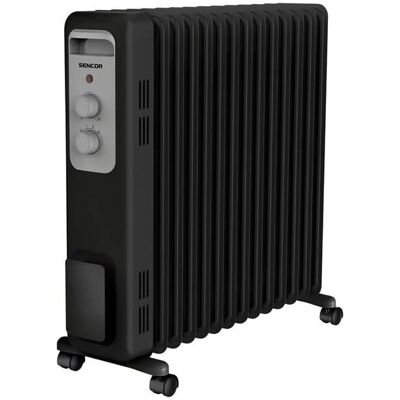 Elektrický olejový radiátor Sencor - 13 topných článků, 2500W, černý Elektrický olejový radiátor Sencor - 13 topných článků, 2500W, černý