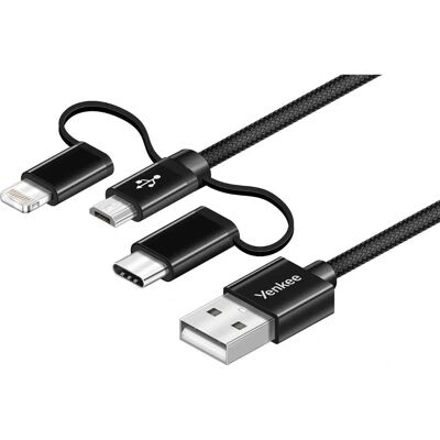 Yenkee USB-A USB Kabel - 1m Schwarz - Universal Daten & Lade Yenkee USB-A USB Kabel - 1m Schwarz - Universal Daten & Lade