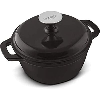 Lamart LT1207 Gusseiserne Kochgeschirr - 1,5L, 18cm, Schwarz Lamart LT1207 Gusseiserne Kochgeschirr - 1,5L, 18cm, Schwarz