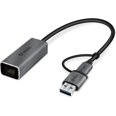 Yenkee YTC 013 Adaptor Ethernet USB-C/A - Adaptor de rețea Yenkee YTC 013 Adaptor Ethernet USB-C/A - Adaptor de rețea