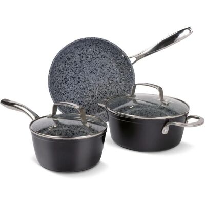 Lamart LT1283 Granit Kochgeschirr Set - Robust, Antihaft, Schwarz Lamart LT1283 Granit Kochgeschirr Set - Robust, Antihaft, Schwarz