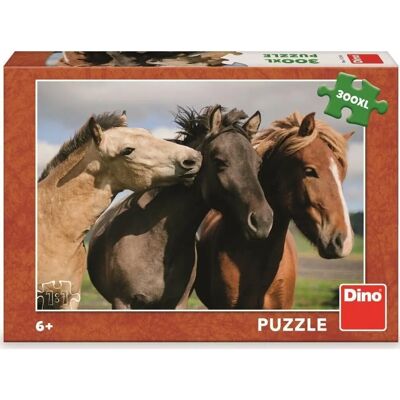 DinoToys Dino Puzzle - 3 schöne Pferde - 300 XL Teile - Puzzle DinoToys Dino Puzzle - 3 schöne Pferde - 300 XL Teile - Puzzle