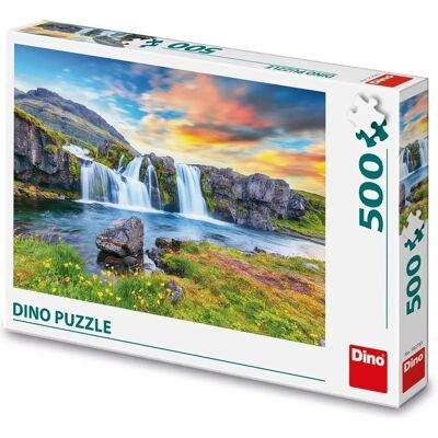 Dino Marque Dino Modèle Cascade Islandaise 500 Puzzle - Publicité Dino Marque Dino Modèle Cascade Islandaise 500 Puzzle - Publicité