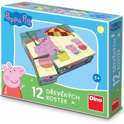 Dino Holz-Lizenz-Bausteine Peppa Pig 12 Stück - Bauspielzeug Dino Holz-Lizenz-Bausteine Peppa Pig 12 Stück - Bauspielzeug