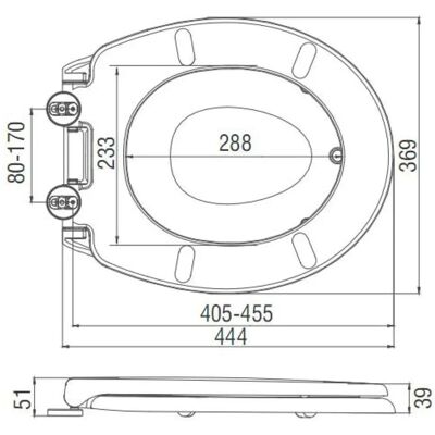 SAPHO - FS125 - Soft Close - Șezut încorporat - Scaun WC SAPHO - FS125 - Soft Close - Șezut încorporat - Scaun WC