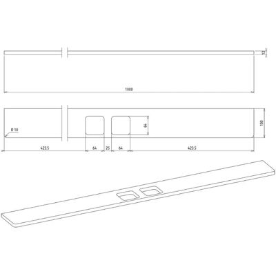 SAPHO AE102-0101-01 - White matte - 100 cm - shelf SAPHO AE102-0101-01 - White matte - 100 cm - shelf