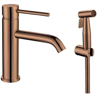 SAPHO Rhapsody - Baterie în aur roz - Monocomandă, cu duș pentru bidet, montaj vertical - Baterie SAPHO Rhapsody - Baterie în aur roz - Monocomandă, cu duș pentru bidet, montaj vertical - Baterie