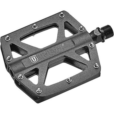 Pedali MTB Flat Union - Alluminio CNC, 110x100mm, Nero Pedali MTB Flat Union - Alluminio CNC, 110x100mm, Nero