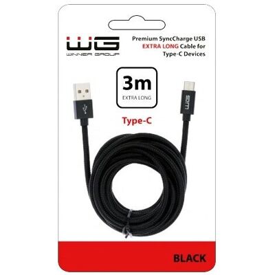 Winner Group Kabel WG USB Typ C - 3m - Schwarz Winner Group Kabel WG USB Typ C - 3m - Schwarz