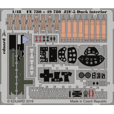 Eduard J2F-5 Duck Innenausstattungsset - Maßstab 1:48 für Flugzeugmodell Eduard J2F-5 Duck Innenausstattungsset - Maßstab 1:48 für Flugzeugmodell