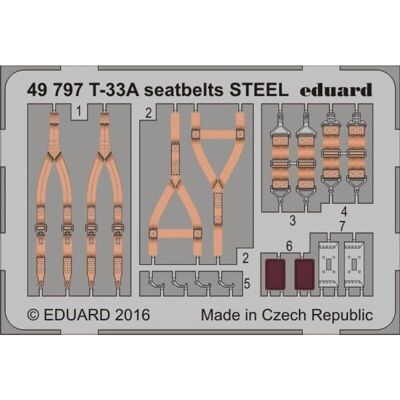 Ceintures de sécurité en acier Eduard pour Lockheed T-33A Shooting Star - Accessoire avion - Publicité Ceintures de sécurité en acier Eduard pour Lockheed T-33A Shooting Star - Accessoire avion - Publicité