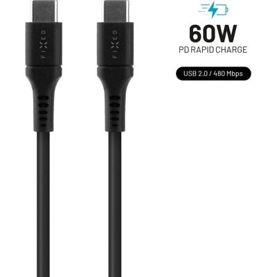 FIXED Liquid Silicone USB-C Kabel - 1,2 m - Schwarz - Daten & Schnellladung FIXED Liquid Silicone USB-C Kabel - 1,2 m - Schwarz - Daten & Schnellladung