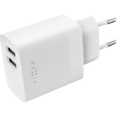 Cargador de Viaje Dual USB FIXED - Smartphone, Tableta - 17W - Blanco Cargador de Viaje Dual USB FIXED - Smartphone, Tableta - 17W - Blanco
