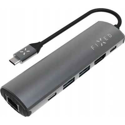 Fixed Space Gray 6-Port USB-C Hub für Laptops & Tablets - Dockingstation Fixed Space Gray 6-Port USB-C Hub für Laptops & Tablets - Dockingstation