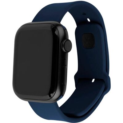 Bracelet en silicone fixe pour Apple Watch 42/44/45 mm - Bleu Bracelet en silicone fixe pour Apple Watch 42/44/45 mm - Bleu