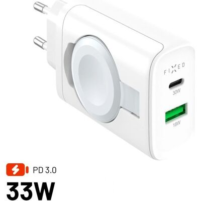 Cargador MagFlip 3-en-1 de Fixed - 33W, Apple Watch/USB-C/USB-A Cargador MagFlip 3-en-1 de Fixed - 33W, Apple Watch/USB-C/USB-A