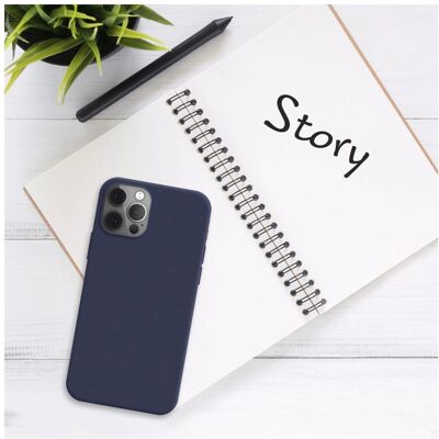Coque arrière en caoutchouc bleu Fixed Story pour iPhone 16 Pro - Étui téléphone - Publicité Coque arrière en caoutchouc bleu Fixed Story pour iPhone 16 Pro - Étui téléphone - Publicité