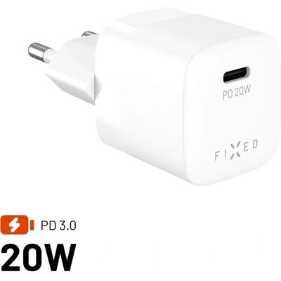 Cargador USB-C FIXED 20W - Blanco - Carga rápida - Funda de móvil Cargador USB-C FIXED 20W - Blanco - Carga rápida - Funda de móvil