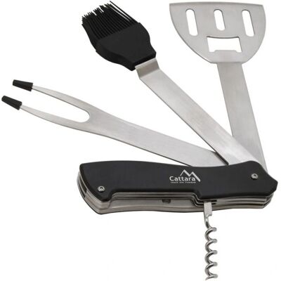 Cattara Grillbesteck - 5-in-1 Schwarz - Grillbesteck Cattara Grillbesteck - 5-in-1 Schwarz - Grillbesteck