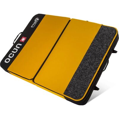 Ocun Crashpad Jaune Dominator FTS - Haute Absorption Highball - Publicité Ocun Crashpad Jaune Dominator FTS - Haute Absorption Highball - Publicité