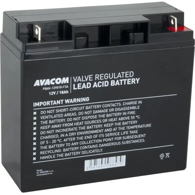 AVACOM PBAV-12V018-F3A USV-Batterie - 12 V 18 Ah VRLA AVACOM PBAV-12V018-F3A USV-Batterie - 12 V 18 Ah VRLA