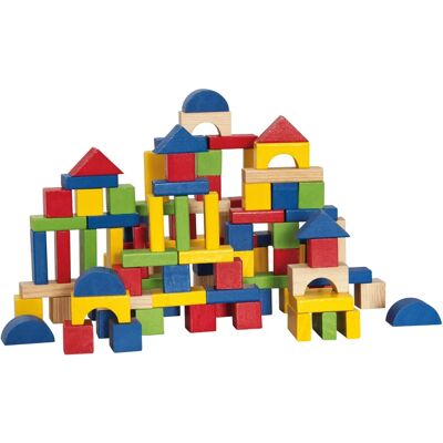 Woodyland Bunte Holzklötze - 100 Stück für Kinder Woodyland Bunte Holzklötze - 100 Stück für Kinder