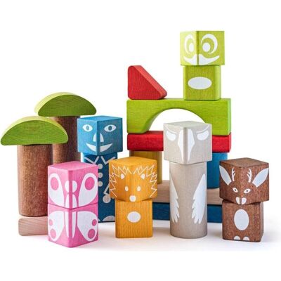Woody Farbige Würfel mit Druck - 26 Stück Woody Farbige Würfel mit Druck - 26 Stück