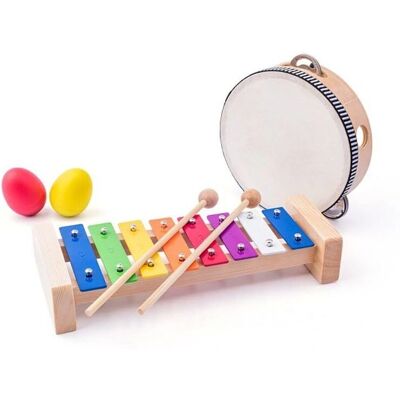 Hudební set Woody s tamburínou - Nástroje pro děti Hudební set Woody s tamburínou - Nástroje pro děti