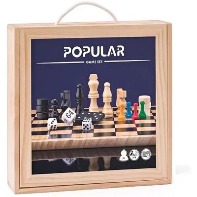 Woodyland Set jocuri clasice - Sah, Dame, Table, Domino, Nu te supara, Dame chinezesti, Moara - Brettspiele Woodyland Set jocuri clasice - Sah, Dame, Table, Domino, Nu te supara, Dame chinezesti, Moara - Brettspiele