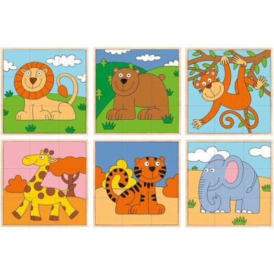 Woodyland Puzzle Exotische Tiere 3x3 - Bildwürfel Puzzle Woodyland Puzzle Exotische Tiere 3x3 - Bildwürfel Puzzle