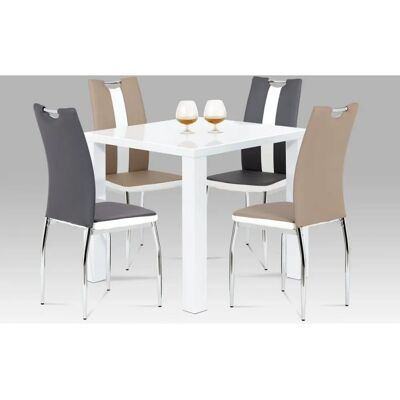 Autronic Bílý vysoký lesk jídelní stůl 80x80cm Autronic Bílý vysoký lesk jídelní stůl 80x80cm