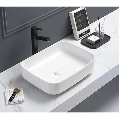 Lavabo da appoggio bianco opaco Swiss Aqua Technologies - 50x39x13 cm Lavabo da appoggio bianco opaco Swiss Aqua Technologies - 50x39x13 cm