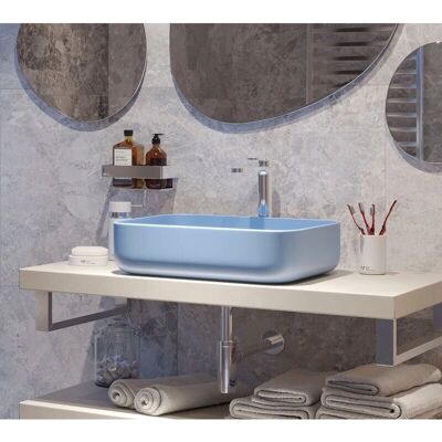 Swiss Aqua Technologies - Lavabo sobre encimera Infinitio - Azul mate - 50x39 cm Swiss Aqua Technologies - Lavabo sobre encimera Infinitio - Azul mate - 50x39 cm