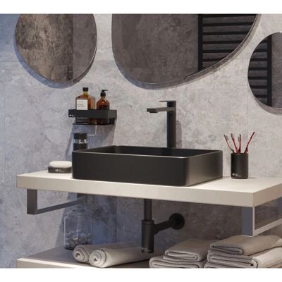 Lavabo sobre encimera Infinitio 50x40 cm, negro mate Lavabo sobre encimera Infinitio 50x40 cm, negro mate