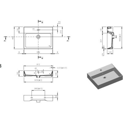 Swiss Aqua Technologies - Waschbecken Infinitio Wand- oder Standmodell - 60,5x46,5 cm Swiss Aqua Technologies - Waschbecken Infinitio Wand- oder Standmodell - 60,5x46,5 cm