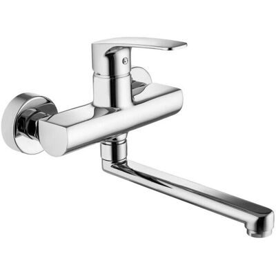 Swiss Aqua Technologies - Grifo Monomando 1/2' - Montaje en pared, Cromo, 150mm, Brazo giratorio 200mm Swiss Aqua Technologies - Grifo Monomando 1/2' - Montaje en pared, Cromo, 150mm, Brazo giratorio 200mm