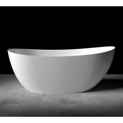 Bañera exenta de mármol fundido Mette de Swiss Aqua Technologies - 280L, Blanca Bañera exenta de mármol fundido Mette de Swiss Aqua Technologies - 280L, Blanca